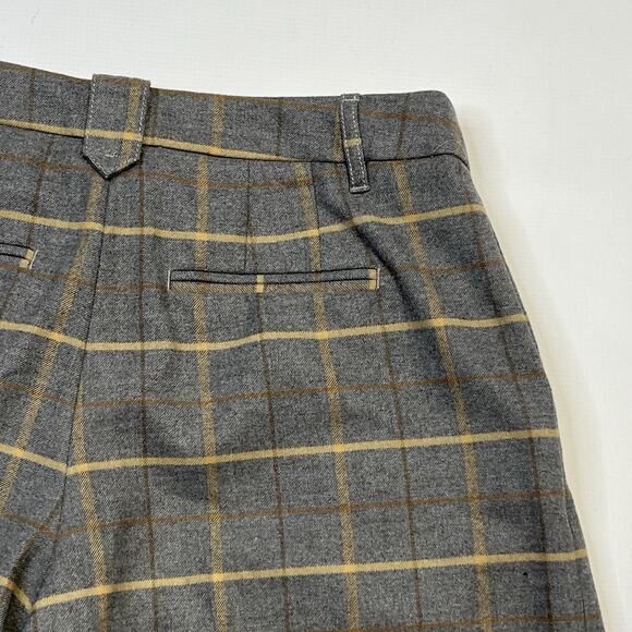 Anthropologie Cartonnier Shorts 6 Gray Flannel Plaid Bermuda Golf Urban - Picture 11 of 11